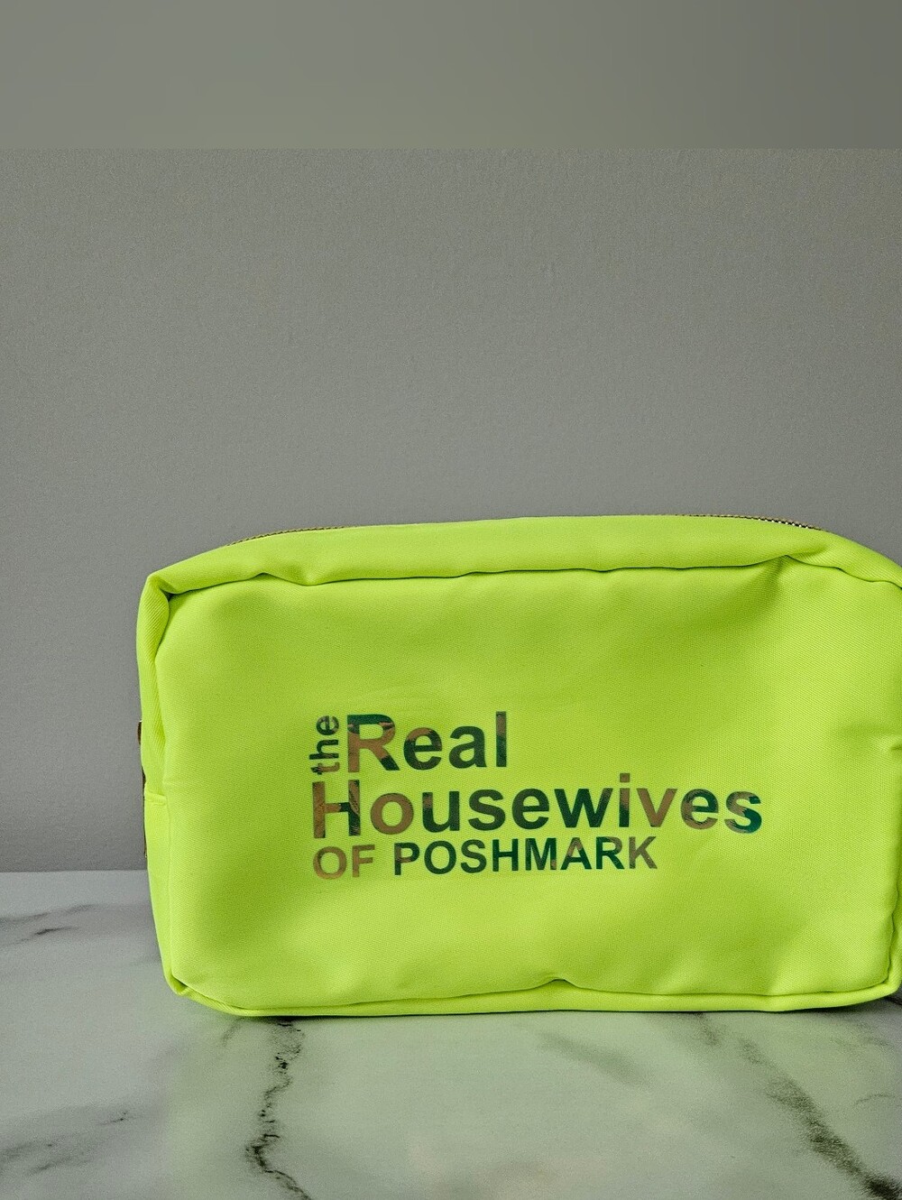 "The Real Housewives Of Poshmark" Nylon Cosmetic Pouch w/ HOLOGRAPHIC Font - Picture 5 of 13